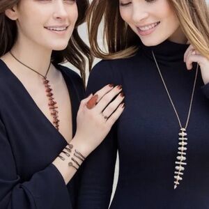 Kendra Scott Samantha Rose Gold Slide & Jasper(?) Adjustable Necklace